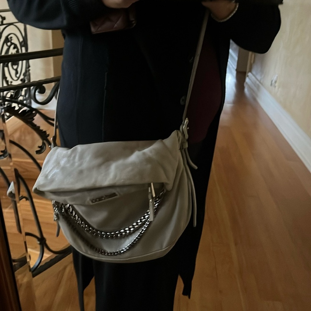 Jimmy Choo leather light gray Crossbody bag